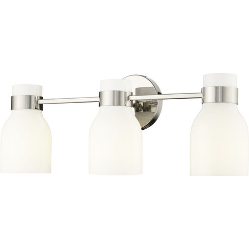 Corella 3 Light 22.5 inch Polished Nickel Bathroom Vanity Light Wall Light